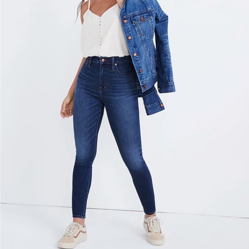 Madewell curvy high rise skinny jeans, medium wash size 26